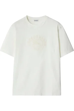 Burberry Koszulki, Mężczyzna, Biały, S, Bawełna, Chalk T-Shirt