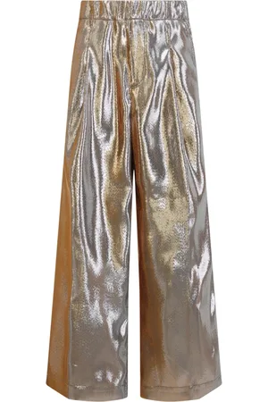 DRIES VAN NOTEN Spodnie, Mężczyzna, Wielobarwność, M, Metaliczne Spodnie dla Mężczyzn