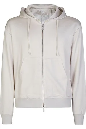 ELEVENTY Bluzy, Mężczyzna, Szary, XL, Bawełna, Silk Cotton Bluza z Kapturem na Zamek