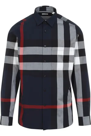 Burberry Koszule, Mężczyzna, Wielobarwność, XL, Bawełna, Koszula w kratę z bawełny