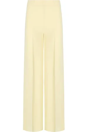 Twin-Set Spodnie, Kobieta, Żółty, S, Poliester, Vanilla Wide Leg Spodnie