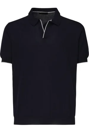 FAY Koszulki, Mężczyzna, Niebieski, 3XL, Bawełna, Koszulka Polo Bez Guzików