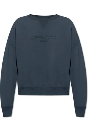 Maison Margiela Bluzy, Mężczyzna, Niebieski, L, Bawełna, Bluza Reverse Logo