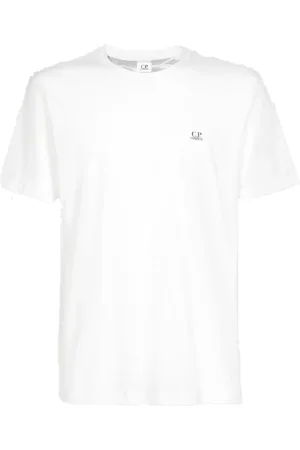 C.P. Company Koszulki, Mężczyzna, Biały, L, Bawełna, Koszulka z krótkim rękawem Jersey Goggle