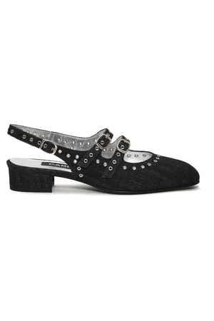 Carel Buty, Kobieta, Niebieski, 37 EU, Niebieskie Baleriny z Ćwiekami w Eleganckim Stylu