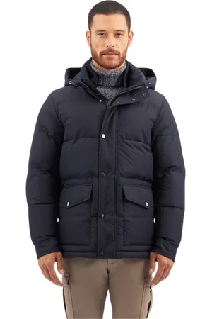 Brooks Brothers Kurtki, Mężczyzna, Niebieski, L, Poliester, Granatowa kurtka puchowa