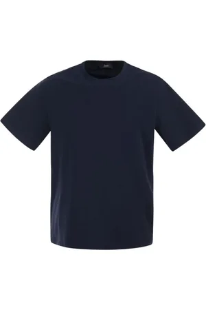 HERNO Koszulki, Mężczyzna, Niebieski, 2XL, Elastyczna koszulka z dzianiny dresowej z bawełny