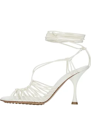 Bottega Veneta Buty, Kobieta, Biały, 36 EU, Skóra, Sandały Dot Wiązane