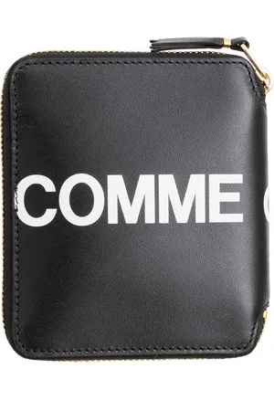 Comme des Garçons Akcesoria, Mężczyzna, Czarny, ONE SIZE, Skóra, Skórzany portfel na zamek