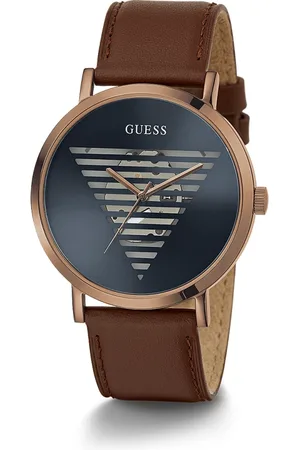 Guess Akcesoria, Mężczyzna, brązowy, ONE SIZE, Zegarek Idol 44 mm z paskiem skórzanym