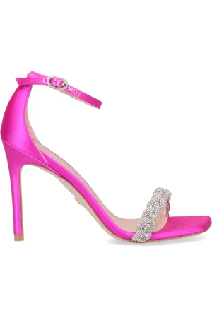 Stuart Weitzman Buty, Kobieta, Różowy, 36 EU, Satyna, Różowe sandały na wysokim obcasie