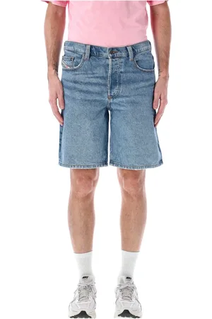 Diesel Szorty, Mężczyzna, Niebieski, W33, Bawełna, Krótkie spodenki jeansowe Mid Regular Fit