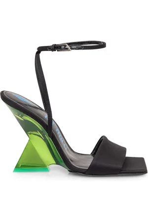The Attico Buty, Kobieta, Czarny, 37 EU, Skóra, Sandały na obcasie piramidalnym