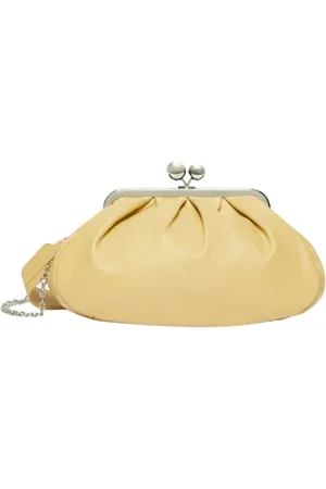 Max Mara Torebki, Kobieta, Żółty, ONE SIZE, Skóra, Pasticcino Skórzana Torebka z Odpinanymi Paskami