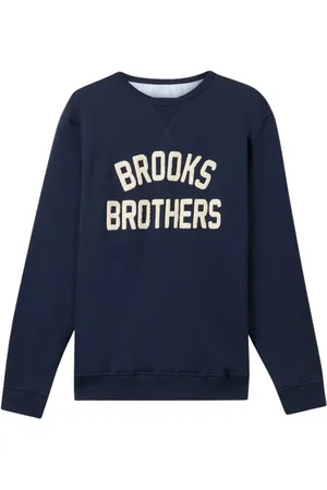 Brooks Brothers Bluzy, Mężczyzna, Niebieski, 3XL, Bawełna, Terry Bluza z haftem na piersi