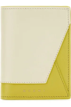 Marni Akcesoria, Kobieta, Żółty, ONE SIZE, Skóra, Dwukolorowy skórzany portfel/etui na karty