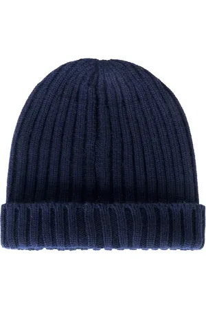 FEDELI Akcesoria, Mężczyzna, Niebieski, ONE SIZE, Kaszmir, Czapka Beanie z Kaszmiru