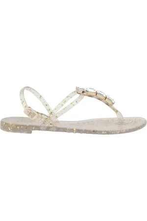 Casadei Buty, Kobieta, Żółty, 40 EU, Kryształowe sandały Jelly z ozdobami Swarovski