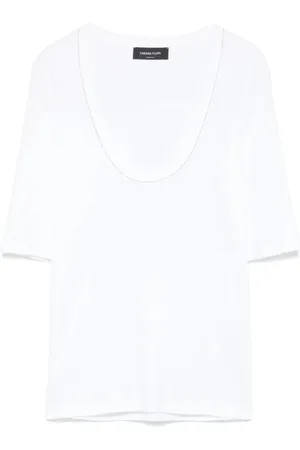 Fabiana Filippi Koszulki, Kobieta, Biały, XS, Bawełna, Luksusowy T-shirt z dżerseju