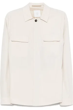 ELEVENTY Kurtki, Mężczyzna, Beżowy, 2XL, Bawełna, Bawełniana kurtka koszulowa