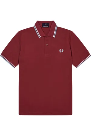 Fred Perry Koszulki, Mężczyzna, Czerwony, 2XS, Bawełna, Koszulka Polo z Podwójnym Paskiem