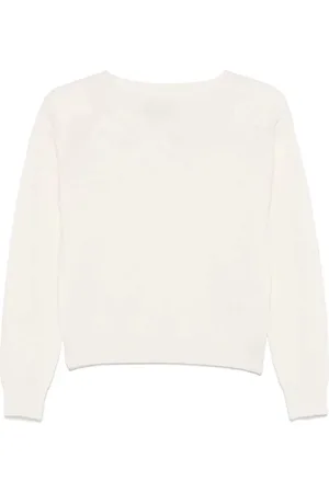 ERMANNO SCERVINO Swetry, Kobieta, Biały, M, Wełna, Dzianina z okrągłym dekoltem