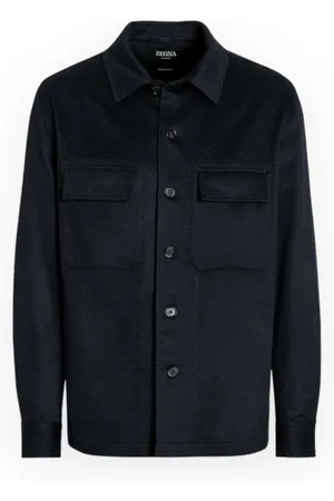 Ermenegildo Zegna Kurtki, Mężczyzna, Czarny, L, Kaszmir, Cashmere Overshirt