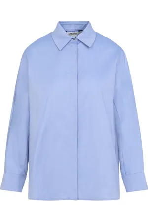 Max Mara Bluzki, Kobieta, Niebieski, S, Bawełna, Koszula Conero Oxford