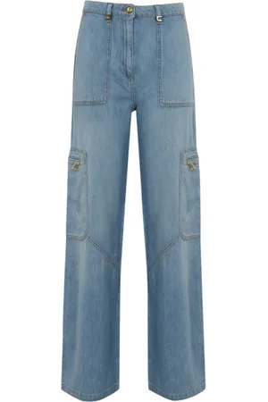 Elisabetta Franchi Jeansy, Kobieta, Niebieski, W27, Denim, Spodnie Cargo Denim