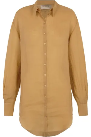 Cortana Bluzki, Kobieta, brązowy, 2XL, Oversize`owa koszula z ramii
