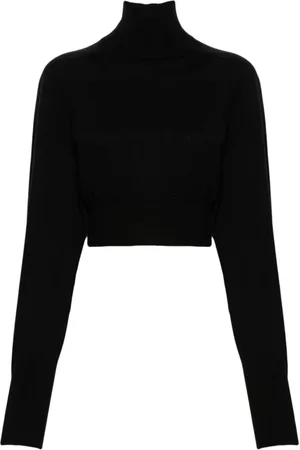 Sportmax Swetry, Kobieta, Czarny, M, Wełna, Wełniany Sweter Golf