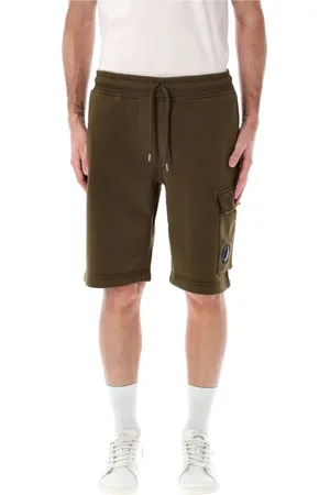 C.P. Company Szorty, Mężczyzna, Zielony, L, Bawełna, Diagonal Fleece Logo Shorts