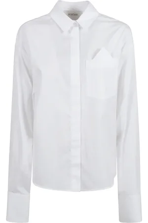 Sportmax Bluzki, Kobieta, Biały, S, Bawełna, Koszula Gesso