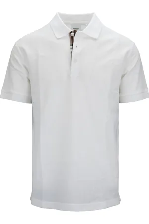 Burberry Koszulki, Mężczyzna, Biały, M, Bawełna, Koszulka Polo z Guzikami