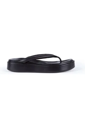 Cortana Buty, Kobieta, Czarny, 40 EU, Skóra, Czarne płaskie sandały Geisha