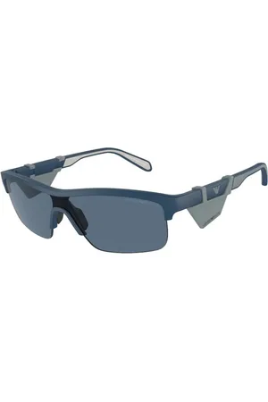 Emporio Armani Akcesoria, unisex, Niebieski, ONE SIZE, Okulary przeciwsłoneczne z niebieskimi oprawkami i niebieskimi szkłami