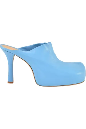 Bottega Veneta Buty, Kobieta, Niebieski, 39 1/2 EU, Skóra, Klapki na obcasie