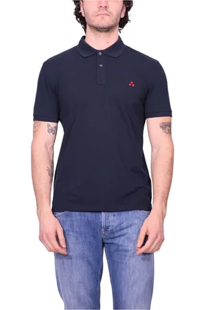 Peuterey Koszulki, Mężczyzna, Niebieski, XL, Niebieski Polo z Haftowanym Logo