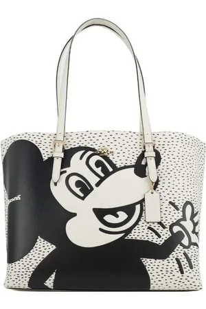 Coach Torebki, Kobieta, Czarny, ONE SIZE, Skóra, Torba Tote Mickey Mouse X Keith Haring