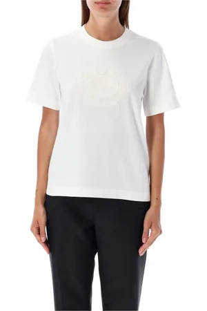 Burberry Koszulki, Kobieta, Biały, S, Bawełna, Stylowy bawełniany T-shirt z ikonicznym logo