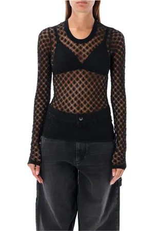 Isabel Marant Swetry, Kobieta, Czarny, S, Czarna Koronkowa Sweterowa Sukienka w Geometrię