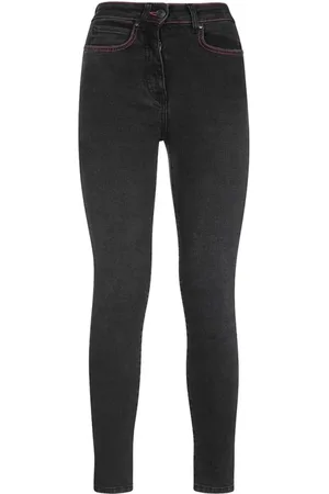 Msgm Jeansy, Kobieta, Czarny, S, Denim, Jeansyy Denim z Kontrastowymi Przeszyciami
