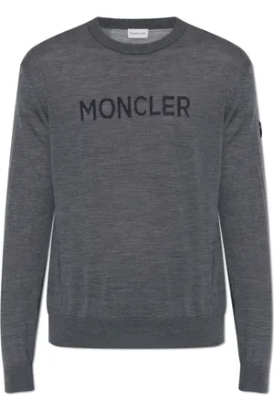 Moncler Swetry, Mężczyzna, Szary, L, Wełna, Sweter z Logo