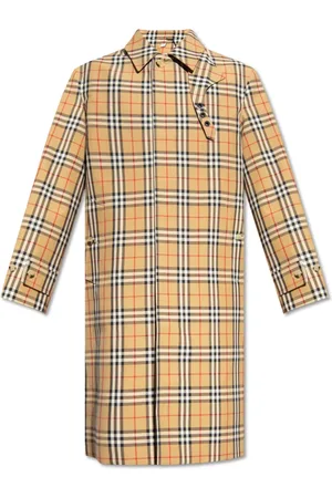 Burberry Płaszcze, Mężczyzna, Beżowy, M, Bawełna, Płaszcz w kratę Brookvale