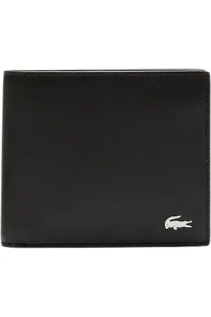 Lacoste Akcesoria, Mężczyzna, Czarny, ONE SIZE, Skóra, Wąski Portfel Bilonówka ze Skóry Włoskiej