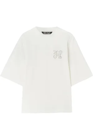 Palm Angels Koszulki, Mężczyzna, Biały, L, Bawełna, Koszulka PA Monogram