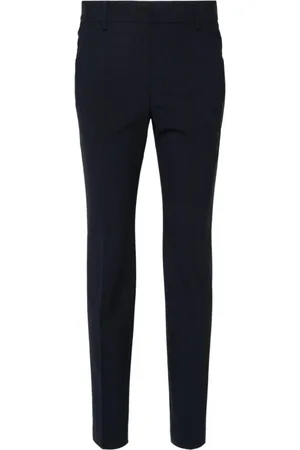 Brunello Cucinelli Spodnie, Kobieta, Niebieski, L, Wełna, Spodnie Cygaretki Slim Cut