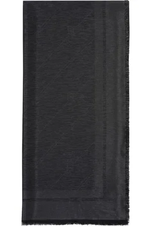 Elisabetta Franchi Akcesoria, Kobieta, Czarny, ONE SIZE, Szal Pashmina z Żakardowej Nici Lureksowej