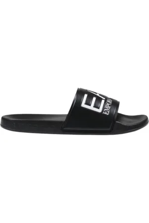 EA7 Buty, Mężczyzna, Czarny, 40 EU, Klapki PVC z wzorem
