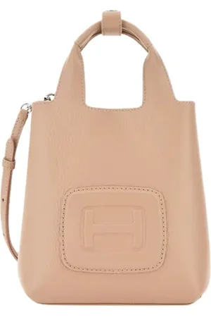 Hogan Torebki, Kobieta, Beżowy, ONE SIZE, Skóra, Mini torebka shopper ze skóry fakturowanej